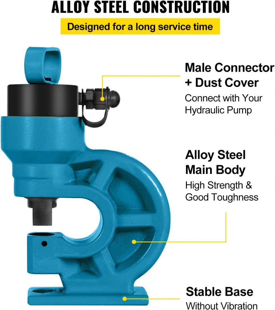 HYDRAULIC HOLE PUNCHING TOOLFOR IRON PLATE/COPPER BAR/ALUMINUM/STAINLESS STEEL - 310KN/31T PUNCHING FORCE (MODEL: CH-60) image 4
