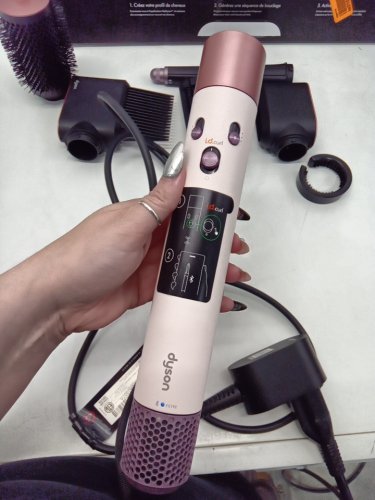 6PC DYSON i.d curly + coily airwrap multi styler and hair dryer with bluetooth - pink / rose gold ( model: hs08) image 10