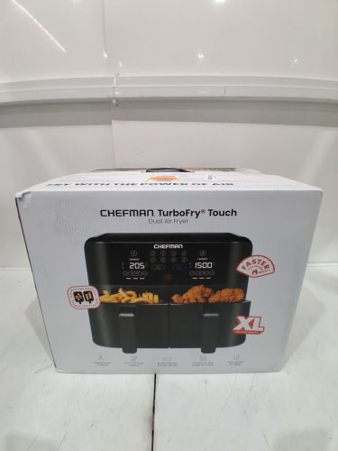 CHEFMAN TURBOFRY TOUCH SCREEN DUAL BASKET AIR FRYER - 9QT. TOTAL CAPACITY - BLACK (MODEL: RJ38-SQPF-45TDB-ca) image 2