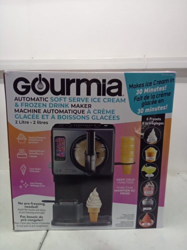 GOURMIA 6-IN-1 AUTOMATIC SOFT SERVE ICE CREAM AND FROZEN DRINK MAKER - 2L/2.11QT - BLACK (MODEL: GSI1060BK/4444017) image 2