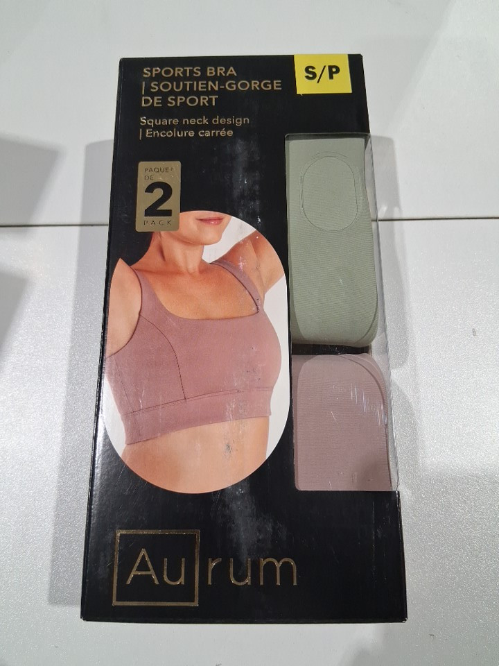 2pk women's aurum square neck moisture wicking performance sport bra - small - mauve/sage green - (style: 1991311) image 3