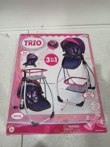 Bayer Convertible Trio Doll Highchair - For Dolls up to 18" - Ages 3+ - Elephant Butterflies (Model: 63554AB) image 2