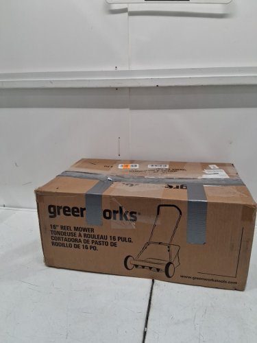 GreenWorks 16" Reel Lawn Mower with Grass Catcher - Green (Model: 25052) image 2