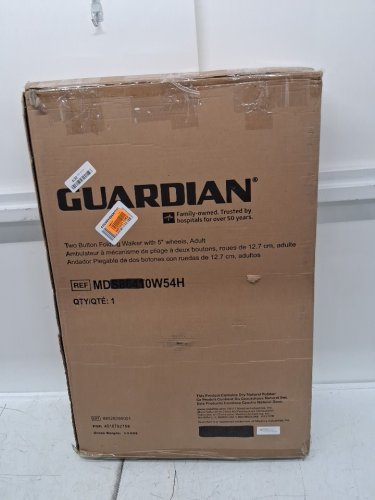 MEDLINE GUARDIAN ADJUSTABLE ALUMINUM 2-BUTTON FOLDING WALKER - 300LBS CAPACITY - GREY (MODEL: MDS86410W54H) image 2