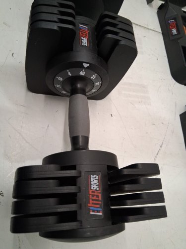 2PK  EnterSports Adjustable Dumbbell Set with Non-Slip Handle - 4-40LBS - BLACK image 4