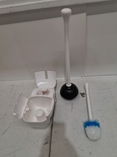 OXO GOOD GRIPS HIDEAWAY TOILET BRUSH AND PLUNGER COMBO SET - WHITE (MODEL: 1373580) image 3