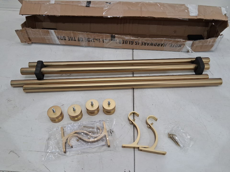 2PK Adjustable Aluminum Curtain Rods - 16" - 56" - Warm Gold (Model:JD-039) image 2