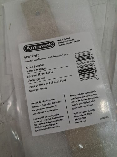 2 Amerock Ladera ecorative zinc cabinet hardware backplate - 192MM - golden champagne (model: BP37765BBZ) image 3