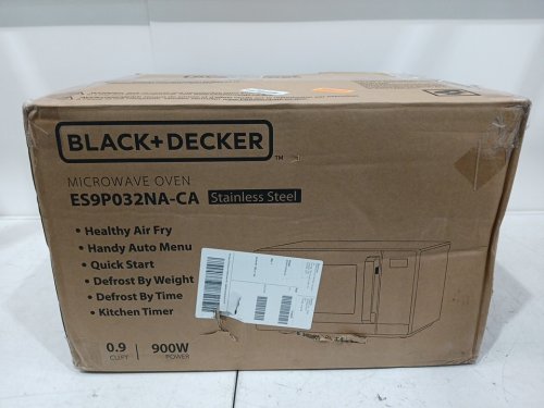 BLACK+DECKER 5-in-1 Microwave Oven with Air Fry, Bake, Roast and Convection Cooking - 0.9CU.FT - BLACK/SILVER (MODEL: ES9P032NA-CA) image 3