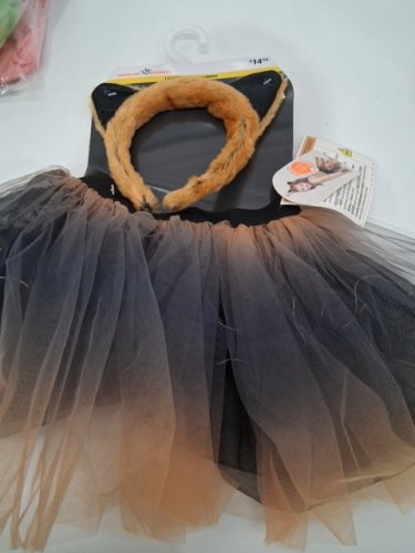 2PC GIRL'S WAY TO CELEBRATE LIGHT-UP TIGER COSTUME TUTU KIT - OSFM - BLACK/ORANGE image 2