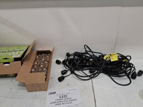 feit electric weatherproof led 24-light string lights with 2 spare lightbulbs - 48ft - black (model: 1603293) image 3