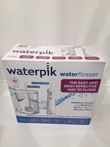 Waterpik Waterflosser Ultra Plus Water Flosser & Cordless Pearl Water Flosser - 5 Accessory tips, USB Charging Cable & Travel Case - white - (model: wp-150c/wf-13c020 1701338) image 2