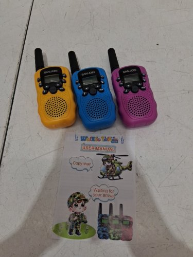 3pk kids sanjoin walkie talkies - 5.5" - blue/pink/yellow (model: t-388) image 3