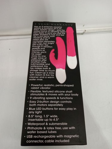 Adam & Eve Eve's Realistic Rabbit Vibrator Sex Toy with 9 Settings - 8.5" - Pink / White image 3