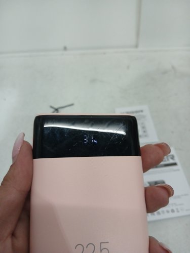 VEGER PORTABLE COMPACT POWER BANK with usb-c & lightning cords - 10000MAH - pink (MODEL: V1202) image 3