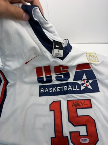 SIGNED MAGIC JOHNSON USA NIKE BASKETBALL JERSEY With PSA COA certificate image 3