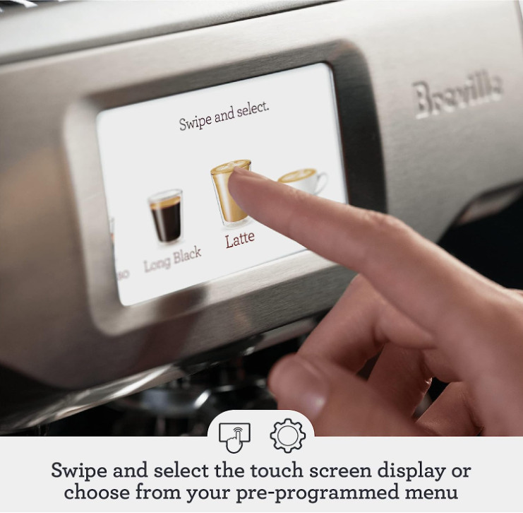 breville the barista touch automatic led touch-screen espresso machine with built-in grinder & milk frother - brushed stainless steel (model: BES880BSS) image 3