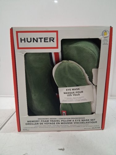 3pc hunter memory foam travel pillow and eye mask set - red & black (model: 4946946) image 3