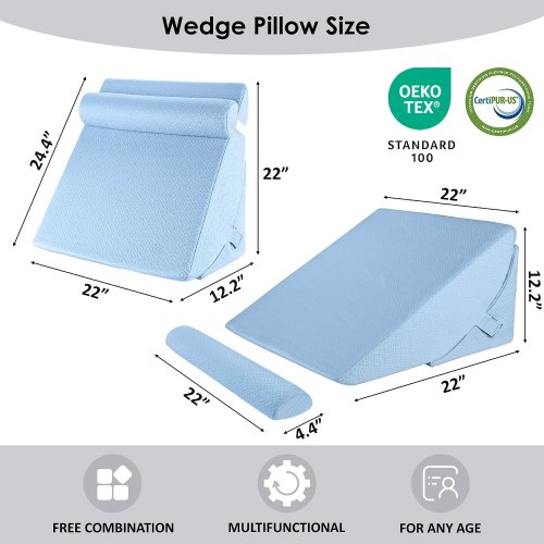 3PC WENRENER bed wedge - LIGHT BLUE image 2