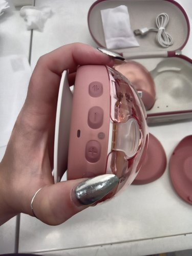 momcozy  Air 1 Ultra-Slim Hands-Free Wearable Breast Pump with wireless charging Case - cozy red  (model: air 1) image 9