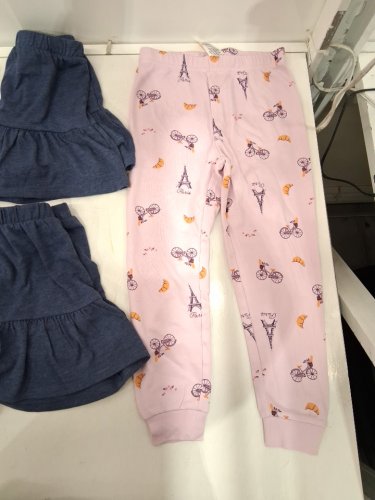 4 assorted girl's clothes - 1 DRESS, 2 SKIRTS, 1 LONG PANTS - EXTRA SMALL (4/5) - PURPLE/PINK/ORANGE/BLUE image 4