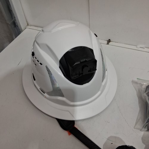 green devil 4-in-1 Full Brim Hard Hat with Headlight,Ear Muffs,Visor - osfm - WHITE image 6