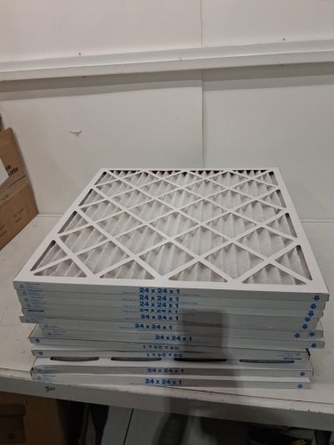 12pk aerostar MERV 8 Pleated Air Filter - 24" x 24" x 1" - white image 3