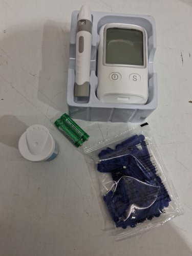 104PC blood glucose meter kit with lancets and strips - white/grey image 3