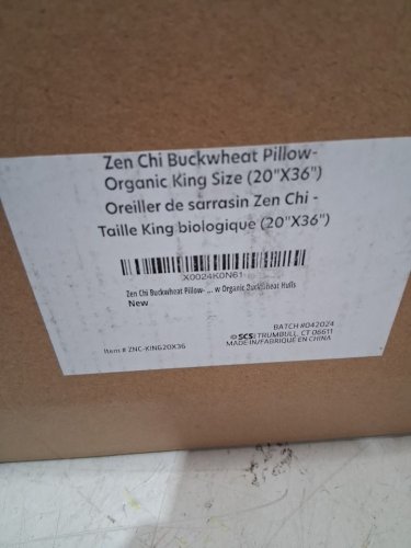 zen chi organic buckwheat stress reduction pillow - king (20" x 36") - white image 3