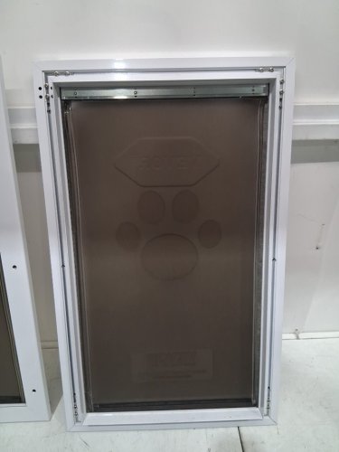 X-Large Pet Doorwith Three Magnetic Flaps and Metal Frame - 17.2"x28"x3" - white (model: cwm07-3xl) image 4