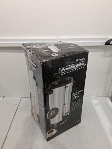 PROCTOR SILEX COMMERCIAL COFFEE URN - 100 CUP CAPACITY - STAINLESS STEEL/BLACK (MODEL: 45100CR) image 8