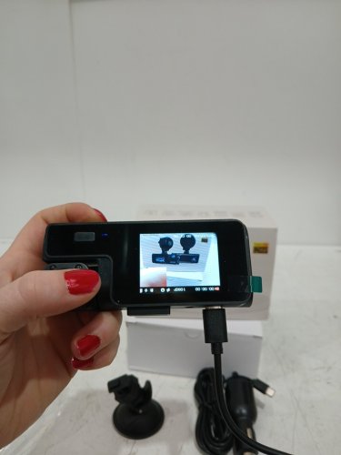 front and rear car dash camera with 2" ips screen, 1296p fhd, 170° wide angle, g-sensor, & loop recording - black (model: sxt-01-01) image 3