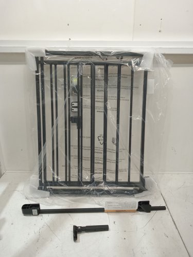 FUZZYNEST EXTRA WIDE ADJUSTABLE IRON BABY GATE FOR STAIRS DOORWAYS & HALLWAYS WITH NO BOTTOM BAR - 26.5"-43" X 29" - BLACK (MODEL: SH21.002G) image 3