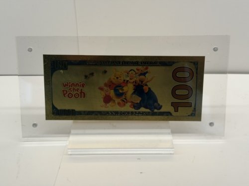 WINNIE THE POOH GOLD NOTE 10000 IN ARCYLIC DISPLAY STAND image 5