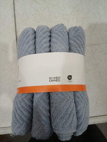 4pk caro home 100% cotton hand towels - 18" x 30" - blue herringbone (Style: 1945886) image 4