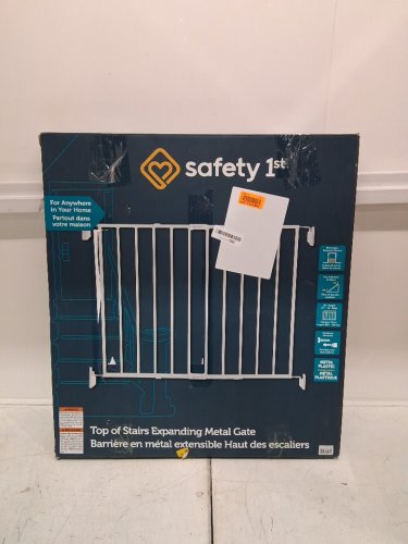 SAFETY 1ST TOP OF STAIRS EXPANDING METAL BABY/PET GATE ADJUSTABLE - 27" - 42" X 28" - WHITE (MODEL: GA090CWHOF2) image 2