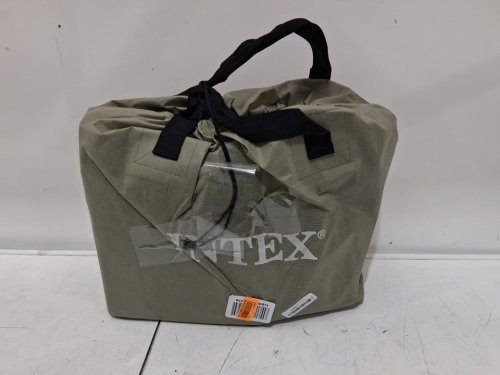Intex Dura-Beam Series Deluxe Comfort Plush Mid Rise Airbed with Internal Electric Pump and Carrying Bag - QUEEN - 13" Height - Grey/White (Model: 67769ED) image 2