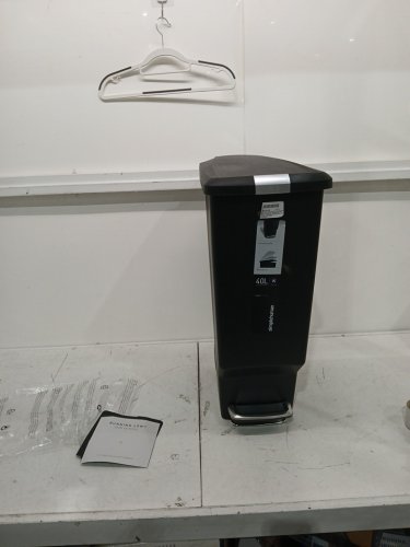 SIMPLEHUMAN SLIM PLASTIC STEP TRASH CAN - 40L - BLACK image 2