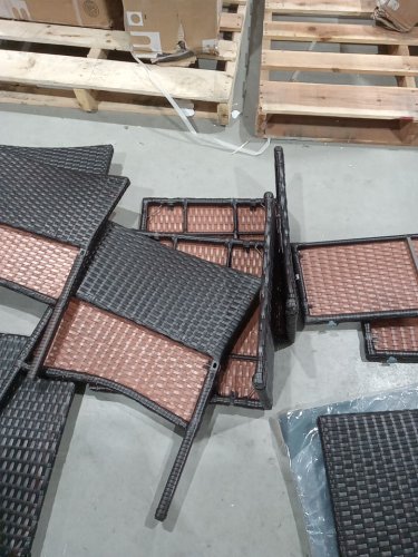 4pc costway outdoor rattan patio furniture set - 37" x 32.5" x 23.5" loveseat - 32.5" x 18.5" x 23.5" chair - 27.5" x 16" x 16" table - grey image 7