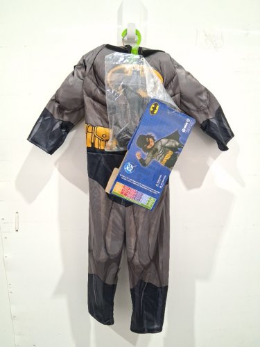 3pc TODDLERS RUBIES PADDED BATMAN COSTUME - 3-4T - BLACK / GReY / YELLOW image 2