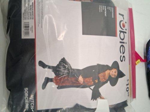 3PC GIRLS RUBIES WITCH COSTUME - LARGE (10-12) - BLACK/ORANGE (STYLE: 701424) image 2