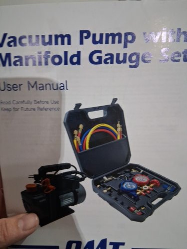 OMT SINGLE STAGE VACUUM PUMP AND MANIFOLD GAUGE SET - 4 CFM - 1.3 H/P - BLACK image 7