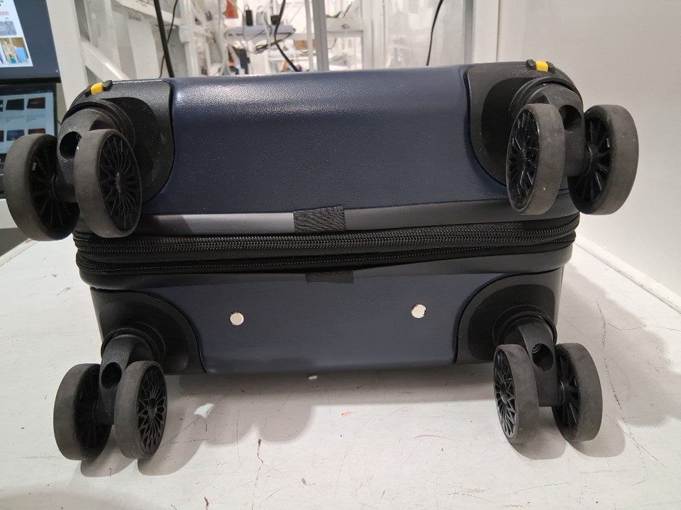 lekesky hard shell rolling carry-on luggage - 16" - blue/black image 6