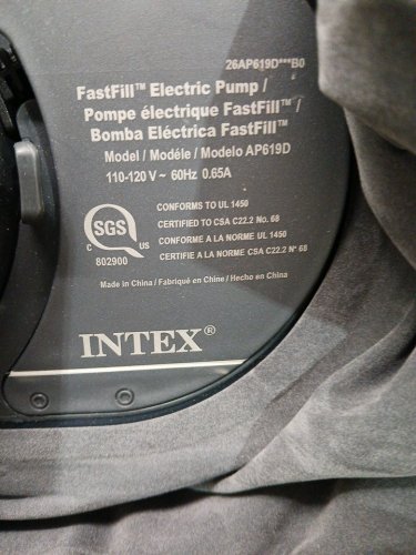 INTEX DURA-BEAM SERIES DELUXE COMFORT PLUSHFIBER-TECH inflatable AIR mattress WITH INTERNAL ELECTRIC PUMP - 18" - QUEEN - grey (MODEL : AP619D/64413ED) image 5