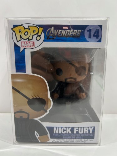Funko pop! Marvel: marvel avengers - nick fury vinyl figure (#14)) **plastic protector cover** image 2