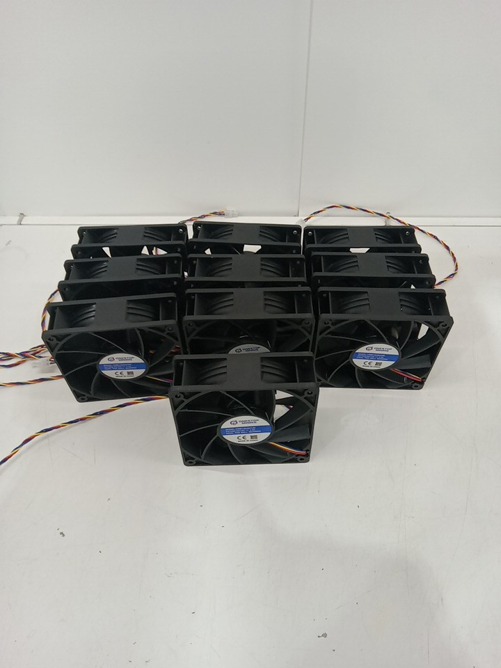 10 onestop mining bitcoin axial  ball bearing fans - Dc12V, 4.5A - black (model: osm12038h12b) image 2