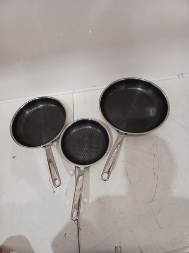 3pc GreenPan Spectra Hybrid Ceramic Non-Stick Skillet set - 8" | 10" | 12" - grey / BLACK (model: 1901845) image 4