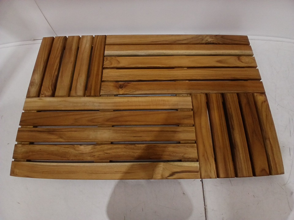 Utoplike non-slip Teak Wood shower Mat - 32" x 20" - (model: ZHJVYMDD-D ) image 3
