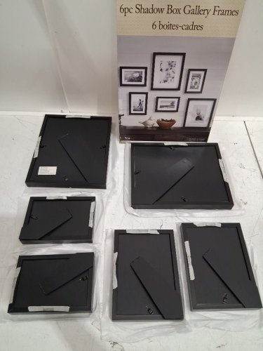 6pc old town shadow box gallery / picture frame - matte black (model : 1237474) image 3