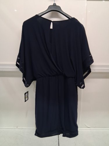 women's Jessica Howard Elbow Sleeve Boat Neck Blouson Mini Dress for Special Occasion Dress - size 14 - navy blue (style:jc3m0407) image 4